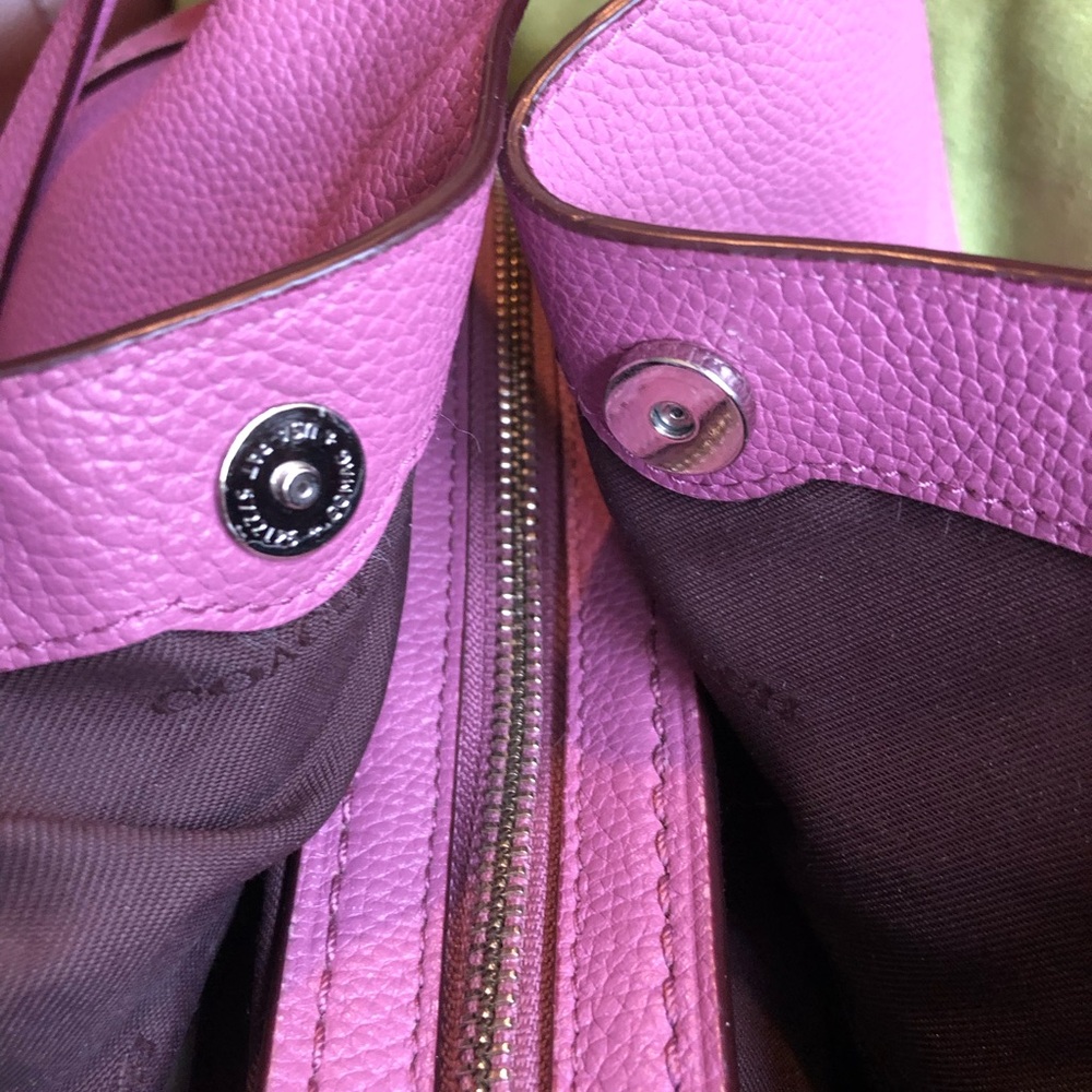 Coach Orchid Pink Leather and Suede Women's Bag - Picture 8 of 16
